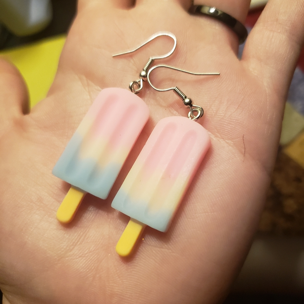 Pink & Blue Popsicle Icecream Earrings 🍦